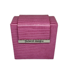 Load image into Gallery viewer, 79666 Dulwich Design Hot Pink, Lizard Leather Travel Alarm Clock
