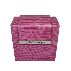79666 Dulwich Design Hot Pink, Lizard Leather Travel Alarm Clock