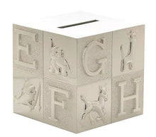 Load image into Gallery viewer, BM112 Bambino Silver Plated ABC cube money box
