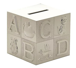 BM112 Bambino Silver Plated ABC cube money box