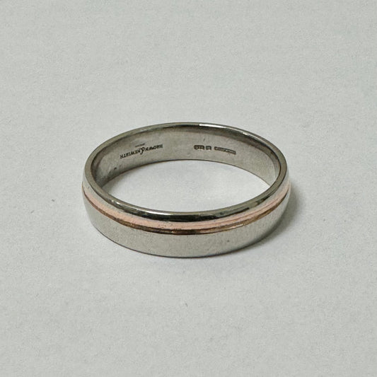 Platinum and 9ct Rose Gold Two-Tone Wedding Ring - Pre-Loved