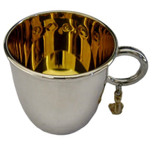 Load image into Gallery viewer, CC6/BEAR-SS CARRS Sterling Silver / Gold plated Teddy Bear Christening Cup
