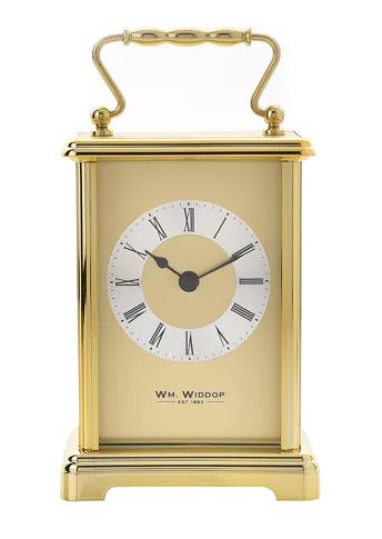 W4306  WM Widdop Gold coloured Battery operated  Carriage Clock £75