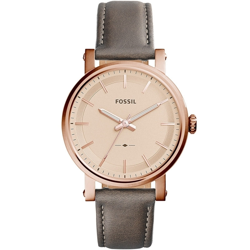 Fossil Original Boyfriend Rose Gold Stainless Steel Lady Leather Watch ref ES4180