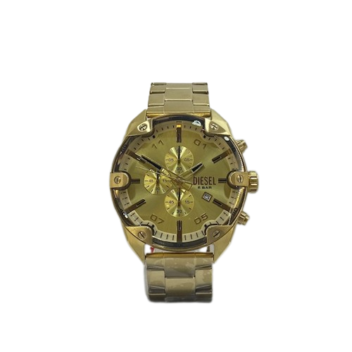 DIESEL Spiked Chronograph Gold-Tone Plated Stainless Steel Watch DZ4608