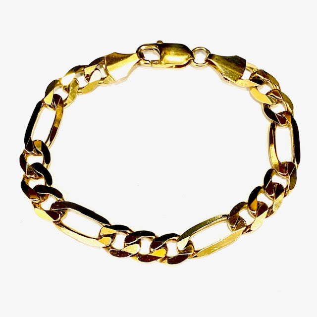 9ct Yellow Gold 7" Figaro Links Bracelet
