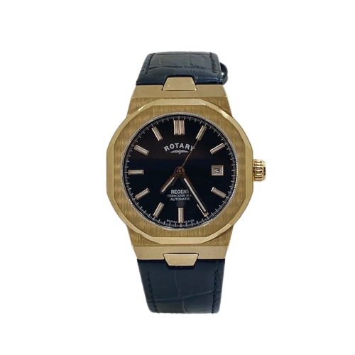 Rotary Regent Automatic Sapphire Black Dial Rose Gold Watch
