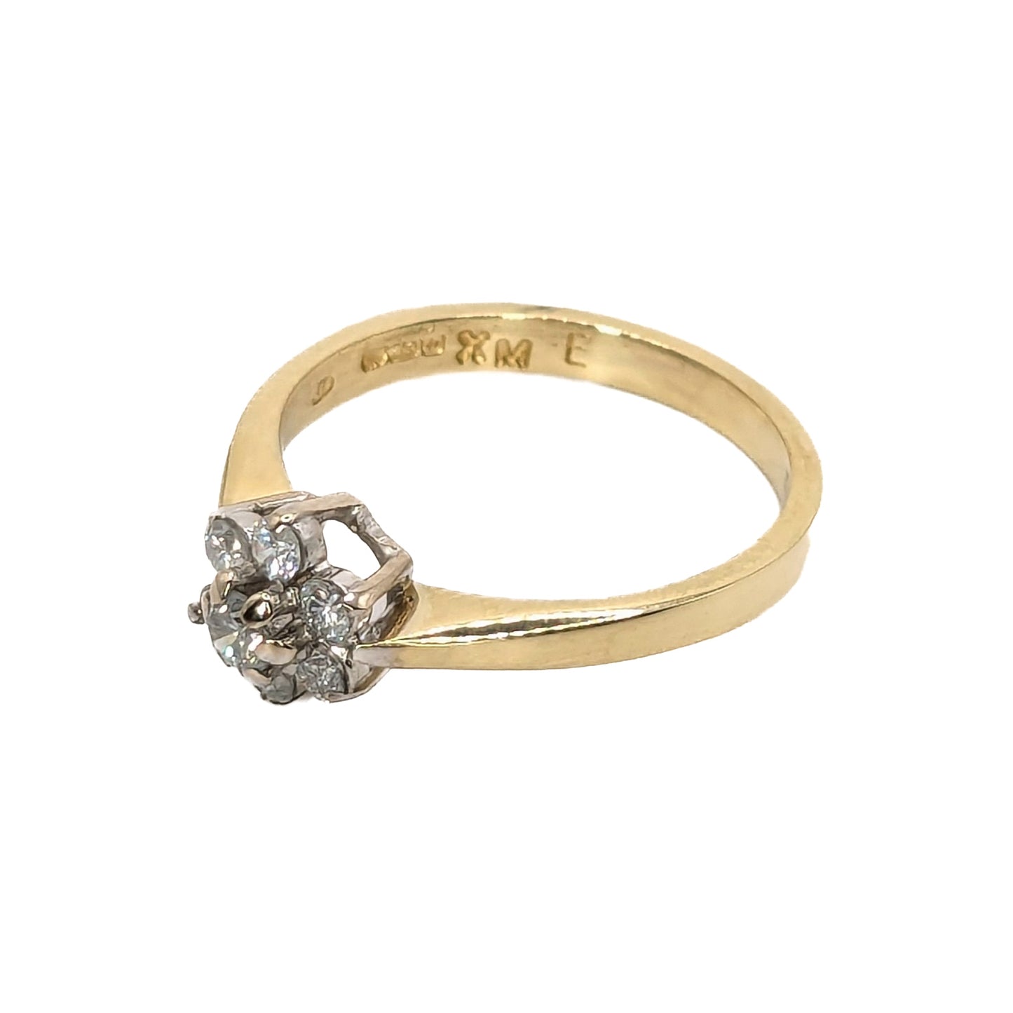 18ct Yellow Gold Diamond Set Cluster Ring Pre Loved
