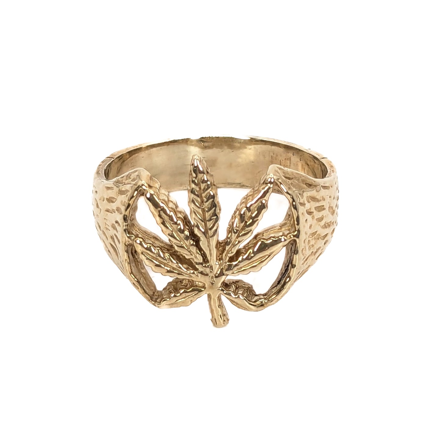 9ct Yellow Gold Leaf Cut Out Ring Pre-Loved