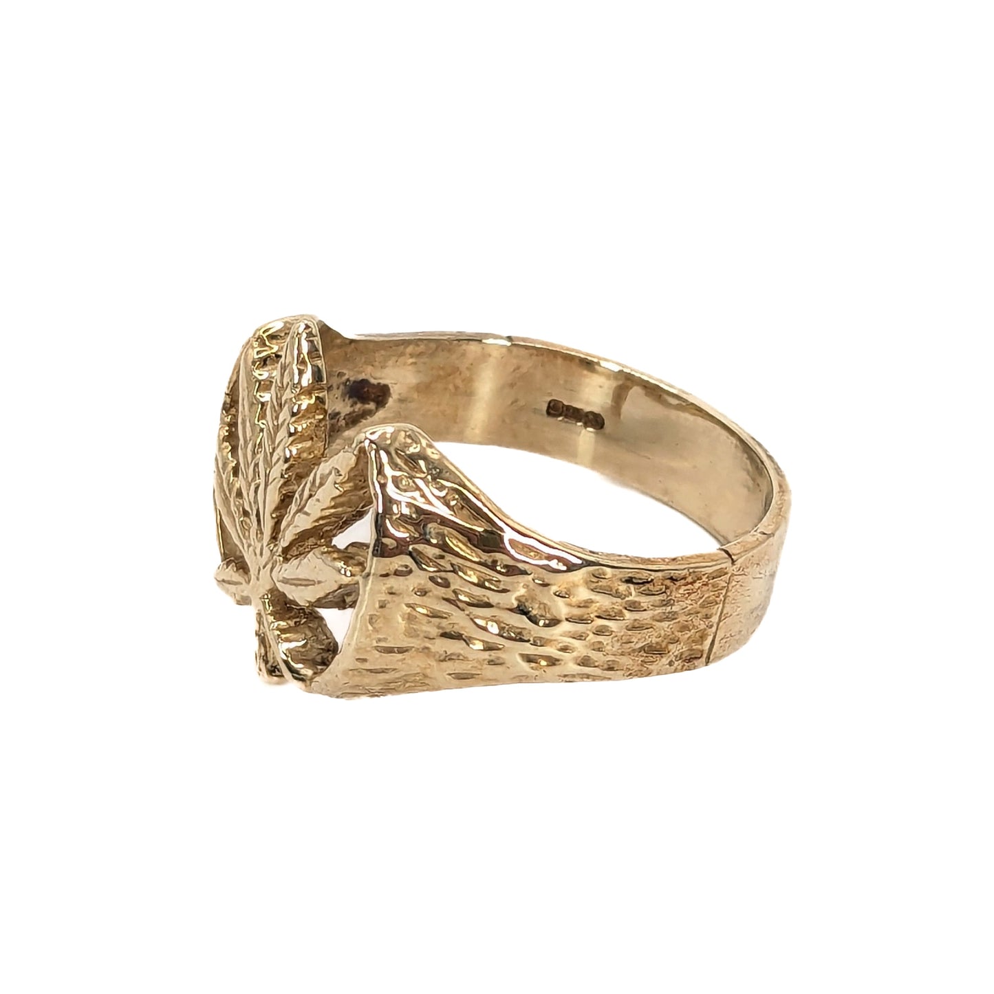 9ct Yellow Gold Leaf Cut Out Ring Pre-Loved