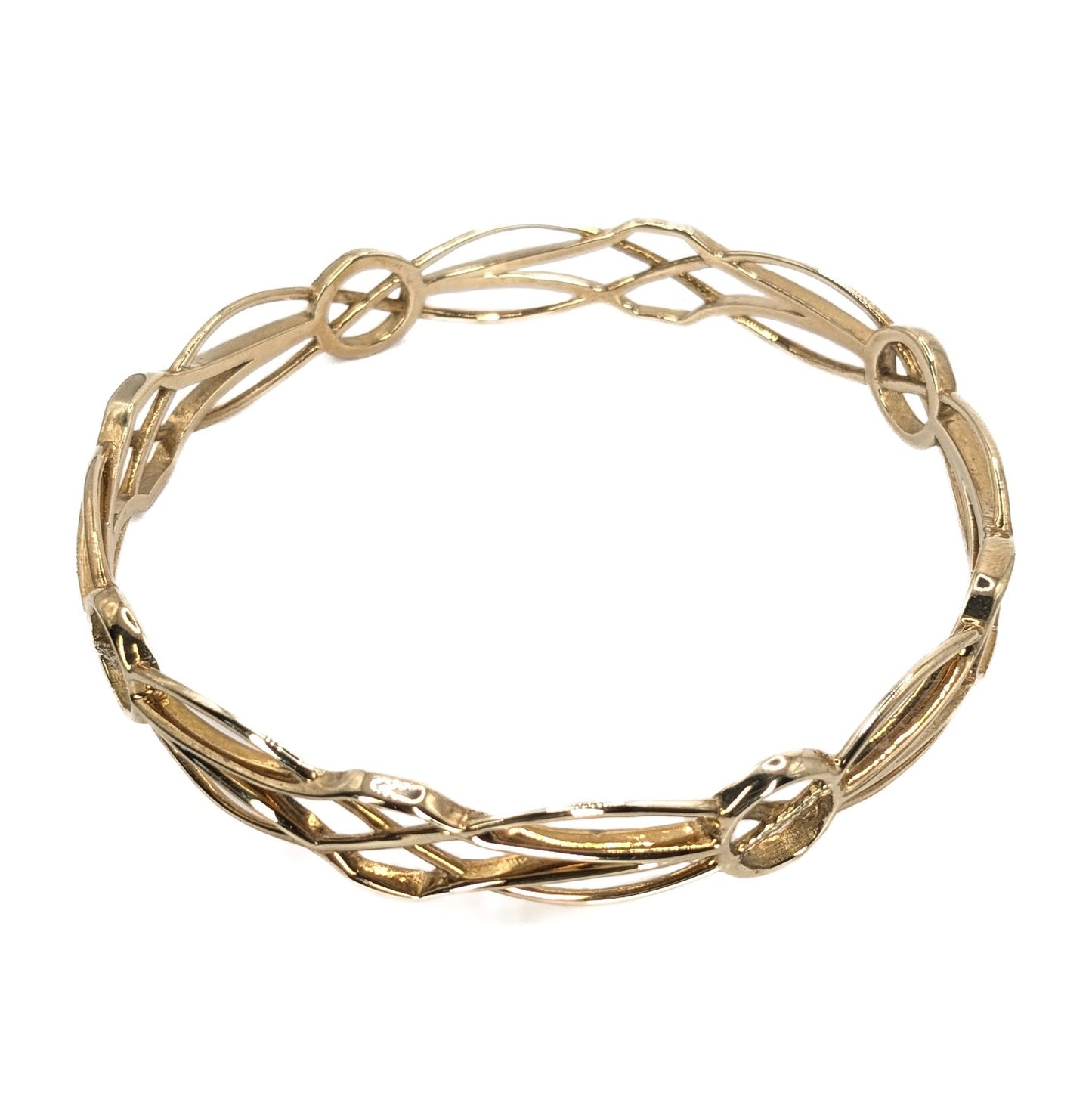 9ct Gold Celtic Style Patterned Slave Bangle