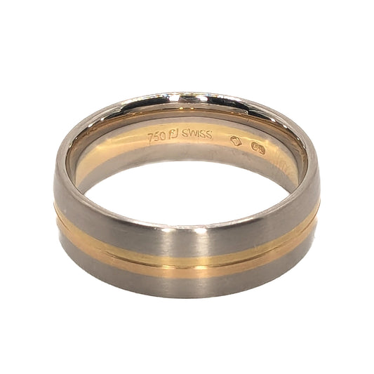 Furrer Jacot 7mm 3-Tone 18ct Gold Wedding Ring