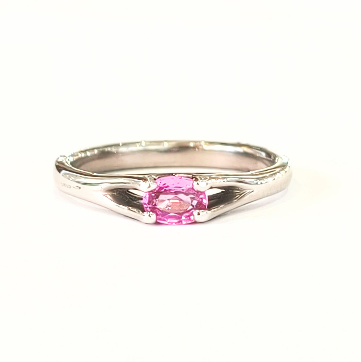 9ct White Gold Pink Sapphire Dress Ring