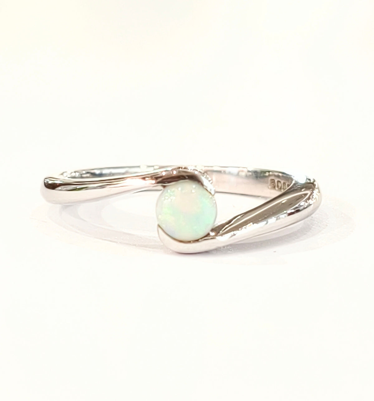 9ct White Gold Opal Dress Ring