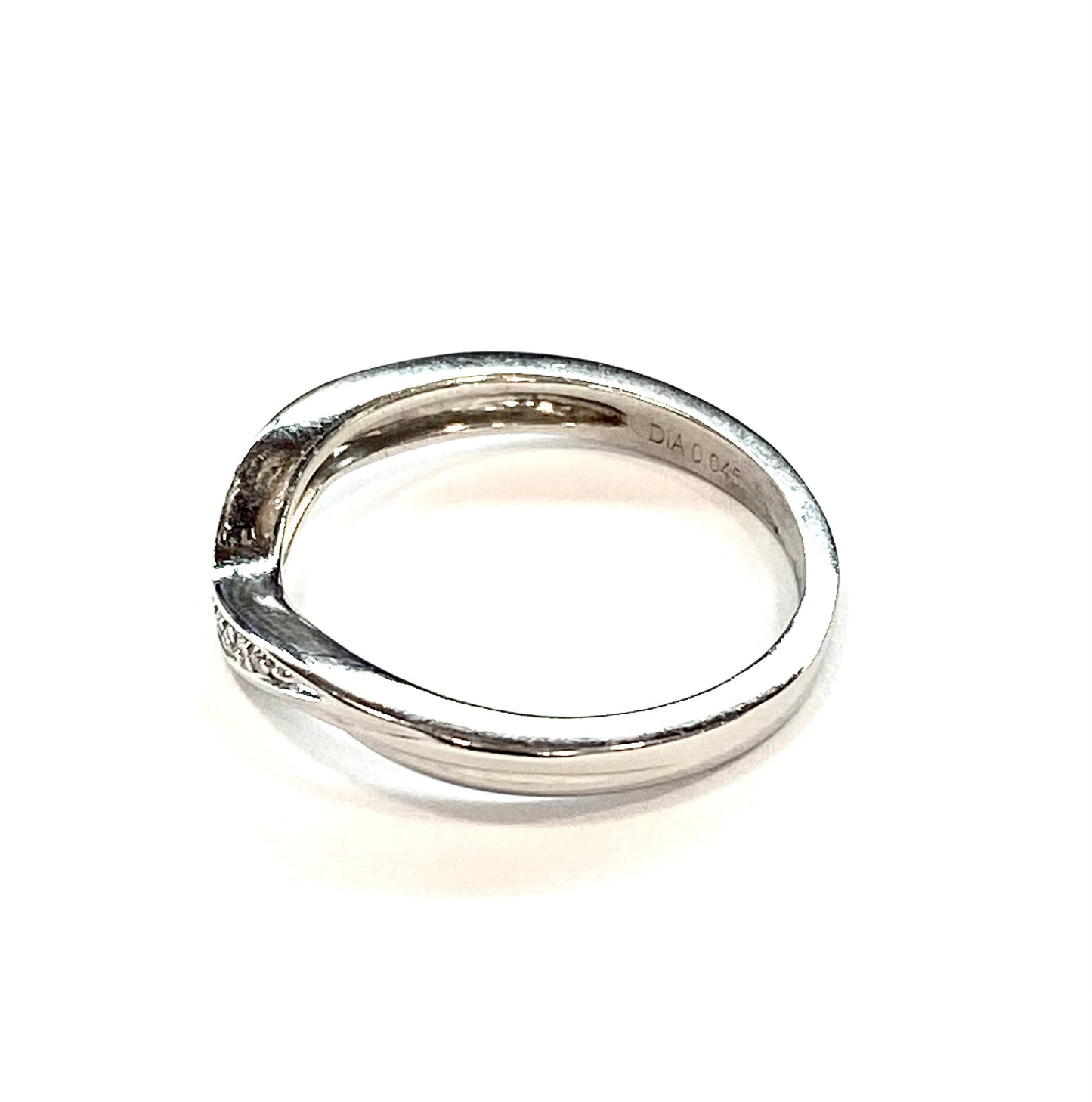 9ct White Gold Diamond set Shaped Ring Pre Loved