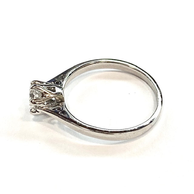 9ct White Gold 0.50ct Diamond Solitaire Ring Pre Loved