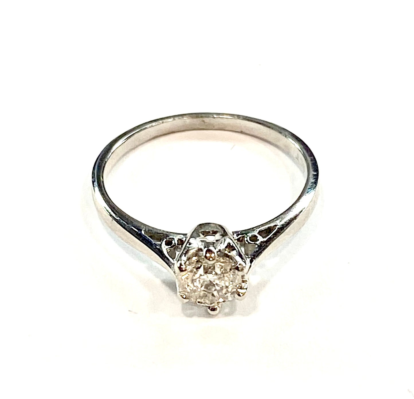 9ct White Gold 0.50ct Diamond Solitaire Ring Pre Loved