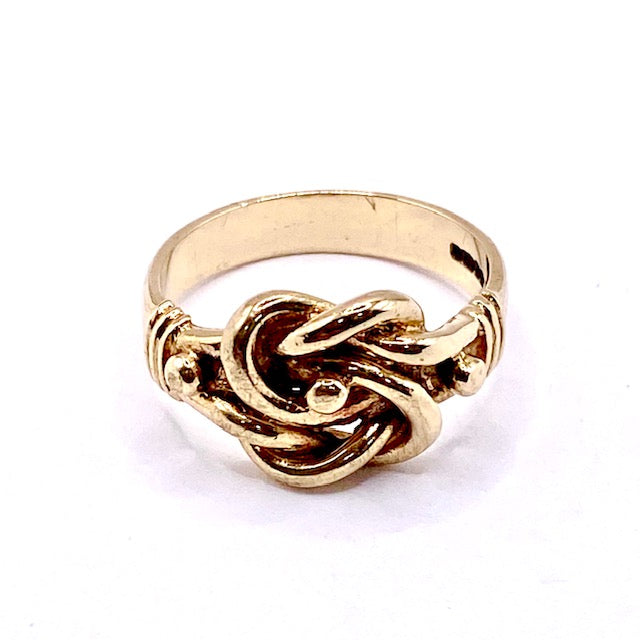 9ct Yellow Gold Knot Signet Ring Pre Loved