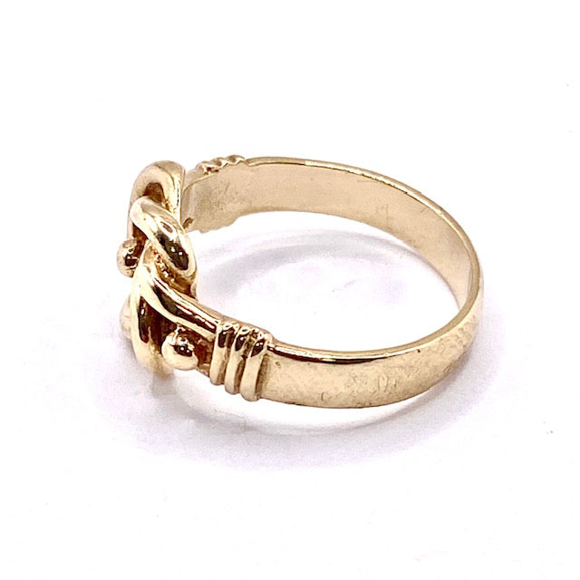 9ct Yellow Gold Knot Signet Ring Pre Loved