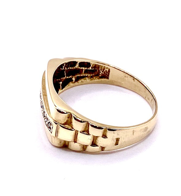 9ct Yellow Gold Diamond Set Dress Ring Pre Loved