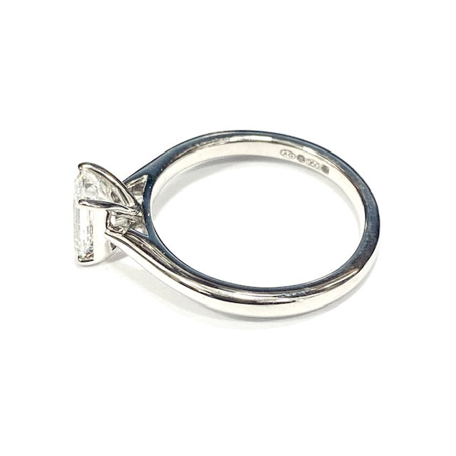 Platinum Lab Grown 1.07ct Emerald Cut Diamond Ring