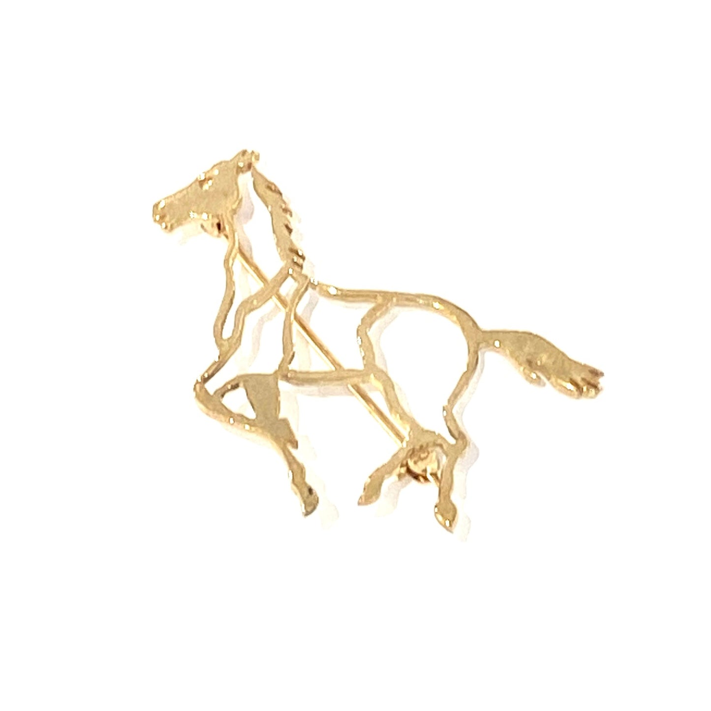 9ct Yellow Gold Horse Brooch