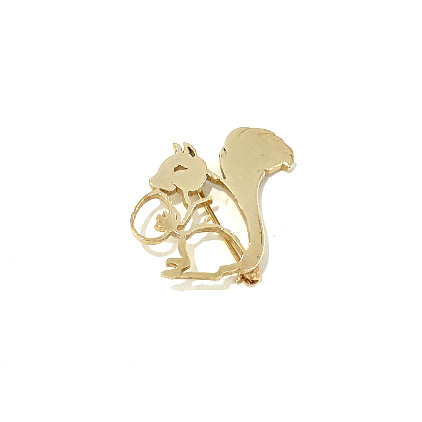 9ct Yellow Gold Squirrel Brooch