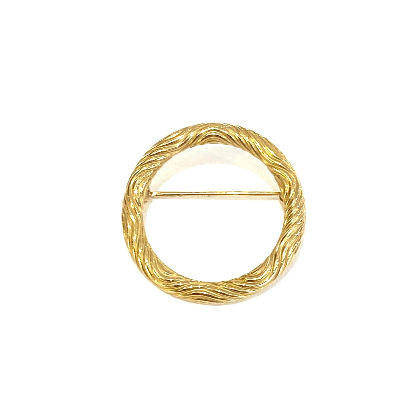 9ct Yellow Gold Round Brooch