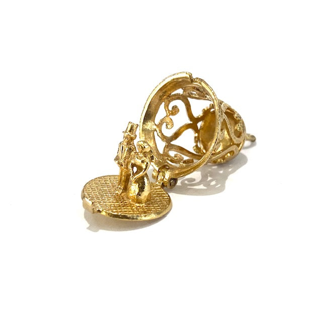 9ct Yellow Gold Wedding Bell Charm Pendant Pre Loved