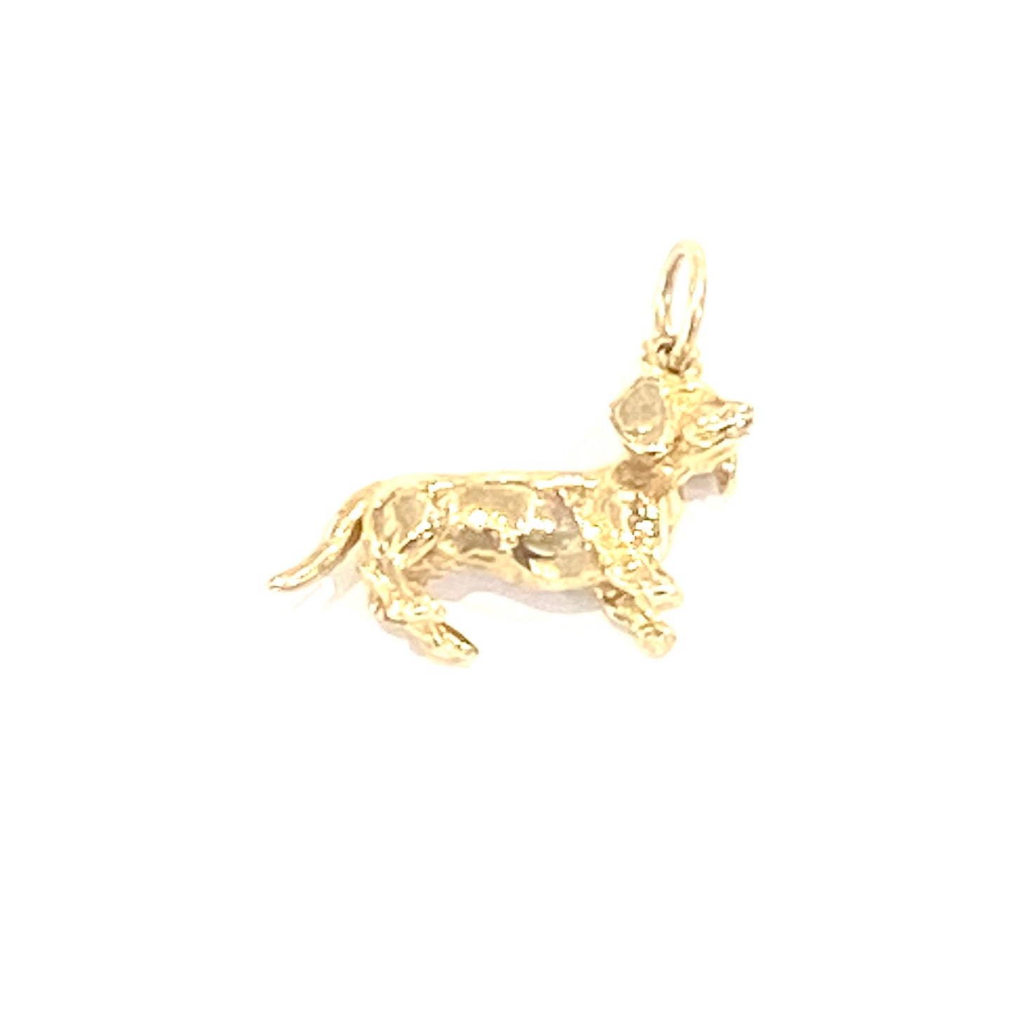 9ct Yellow Gold Dachshund Dog Charm Pendant