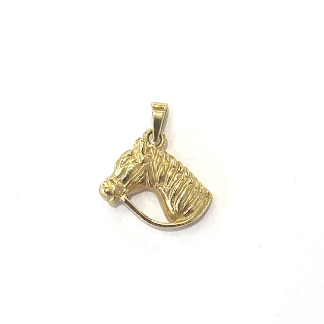9ct Yellow Gold Horse Head Charm Pendant