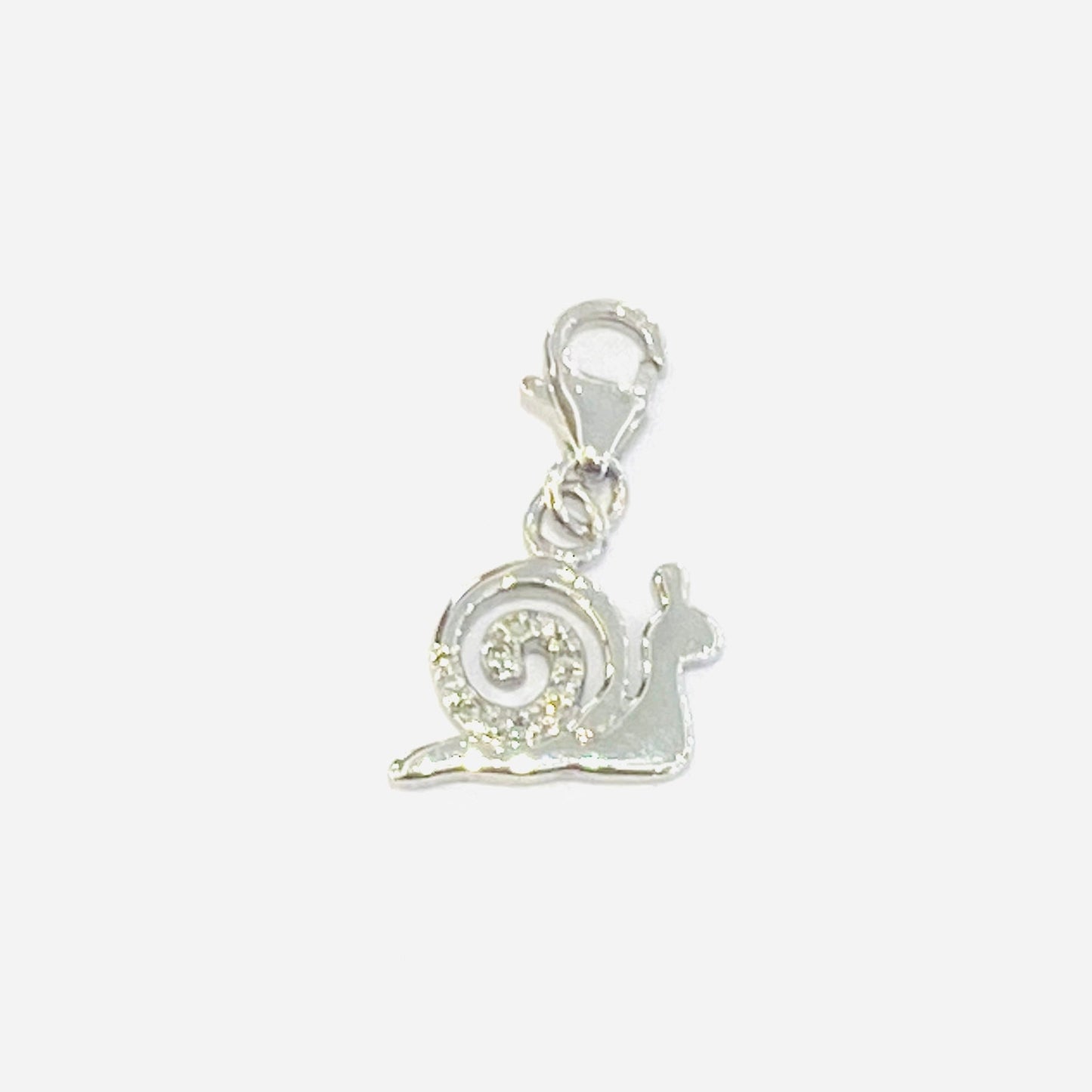 9ct White Gold Diamond Set Mouse Clip on Charm