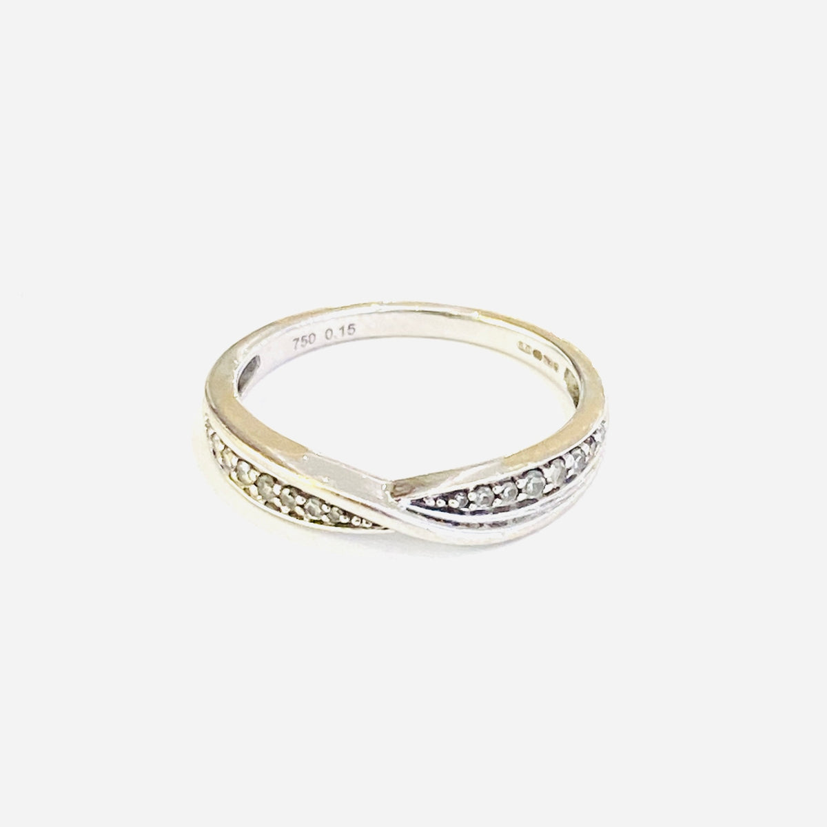 18ct White Gold Diamond Set Shaped Eternity Ring Preloved