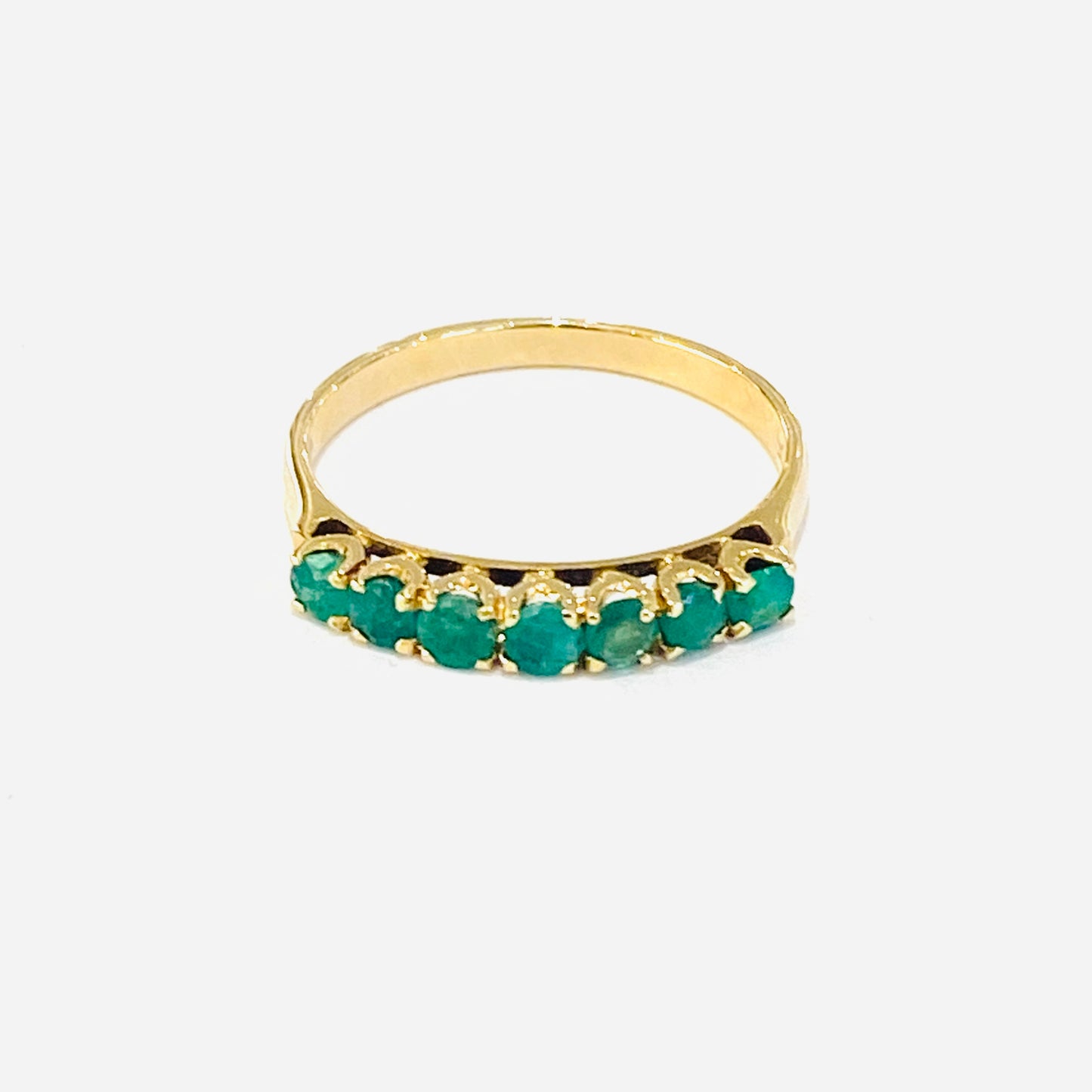 14ct Yellow Gold Emerald Set Eternity Ring Pre Loved