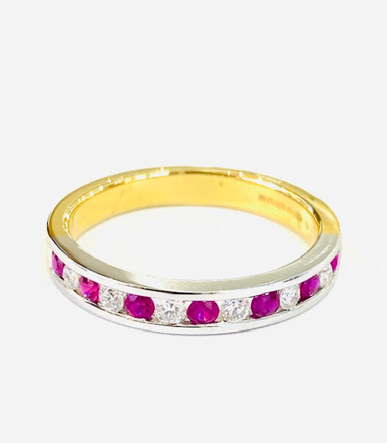 18ct Yellow/White Gold Ruby & Diamond Eternity Ring