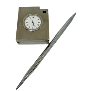 IMP 408/S Miniature Clip Tray  Clock with Chrome Pen