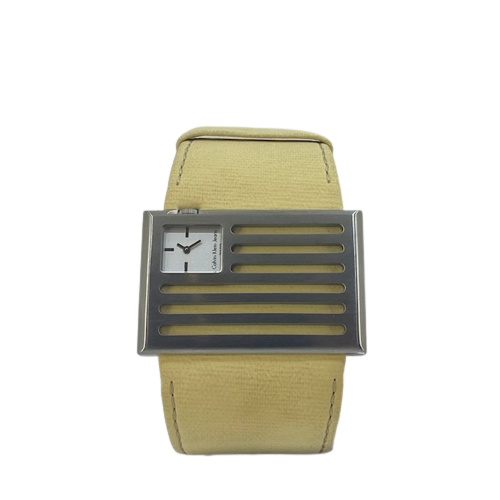 CK Calvin Klein Jeans Stainless Steel Watch on Cream Strap K4513120