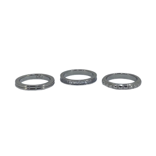 KJ81WR050108 CK Calvin Klein Stainless Steel Astound 3 Piece Ring Size 56/P