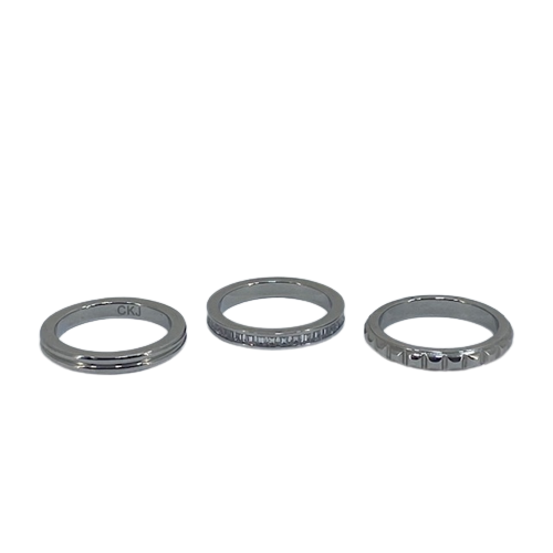 KJ81WR050108 CK Calvin Klein Stainless Steel Astound 3 Piece Ring Size 56/P
