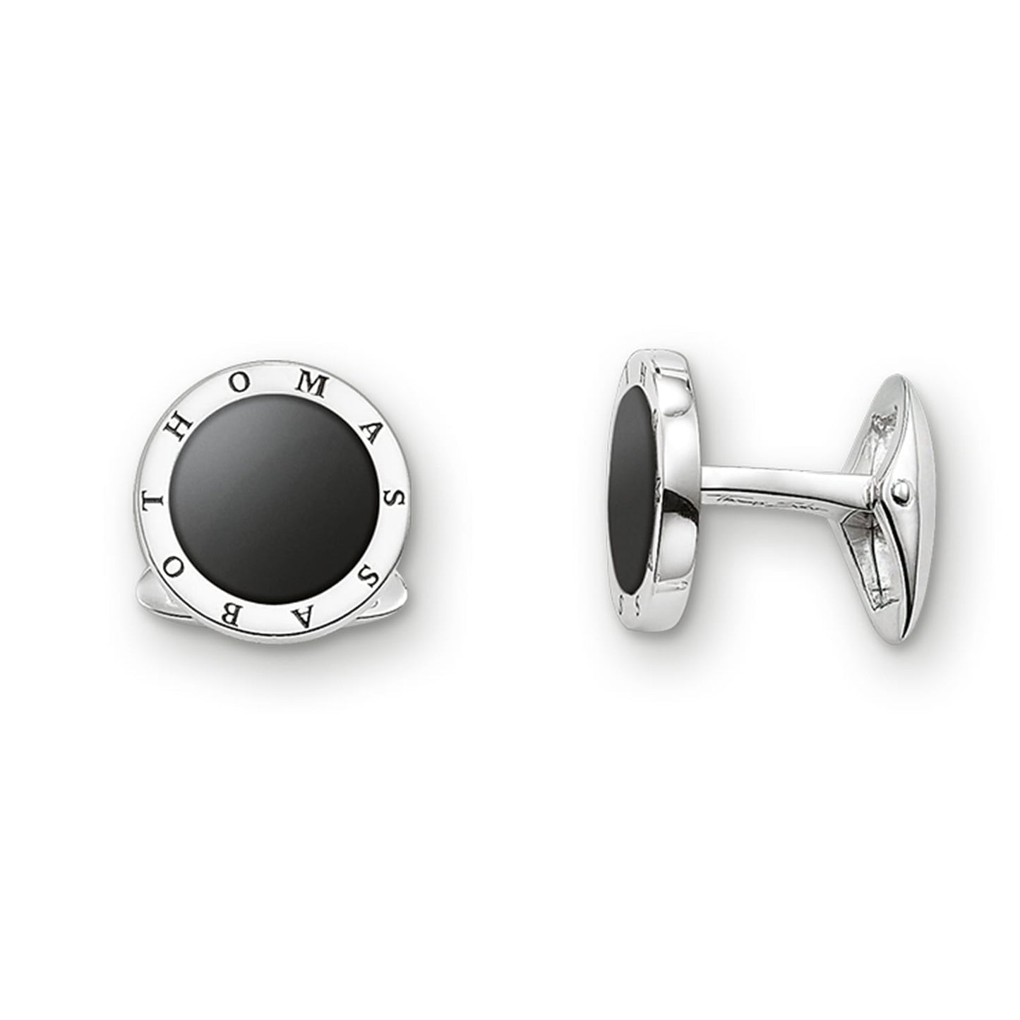 Thomas Sabo Sterling Silver Round Onyx set Cufflinks