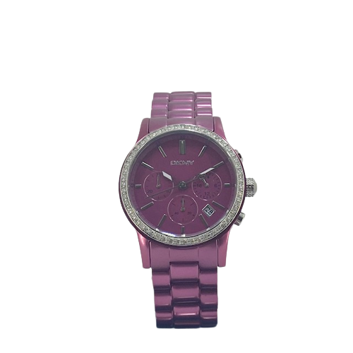 DKNY Ladies Purple Aluminium Multi Function Bracelet Watch