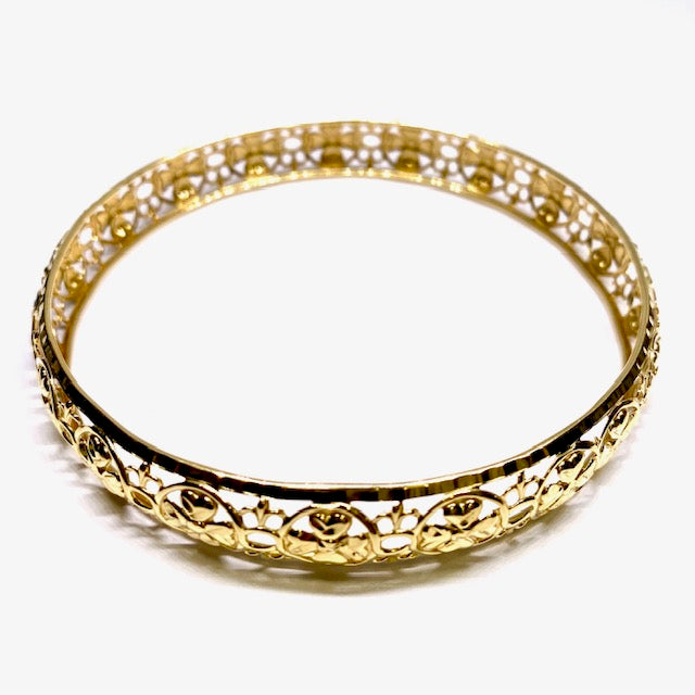 18ct Yellow Gold Pattern Slave Bangle Pre-Loved