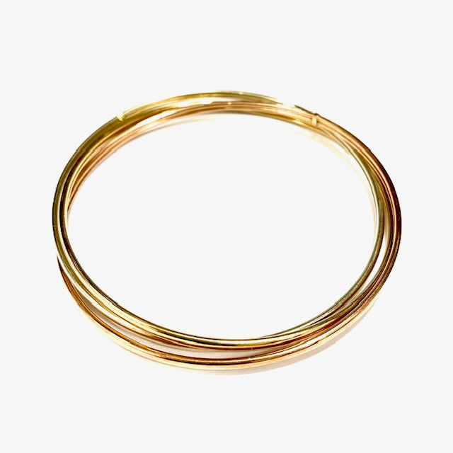 9ct Gold 3-Tone Russian Style Bangle Pre Loved