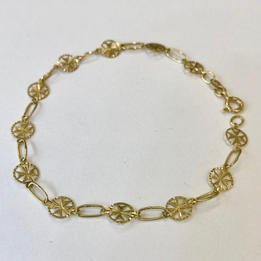 9ct Yellow Gold Fancy Link Bracelet Pre-Loved