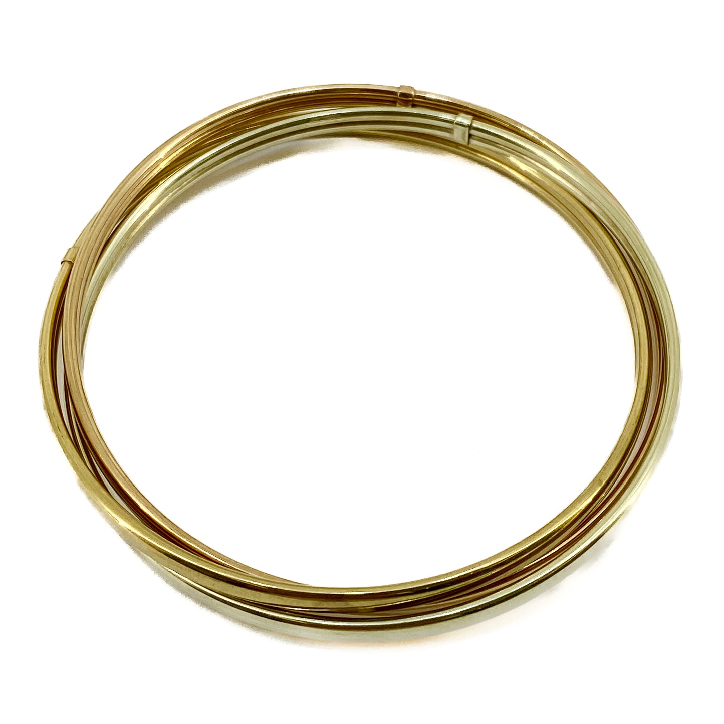 9ct Gold 3-Tone Russian Style Bangle Pre Loved