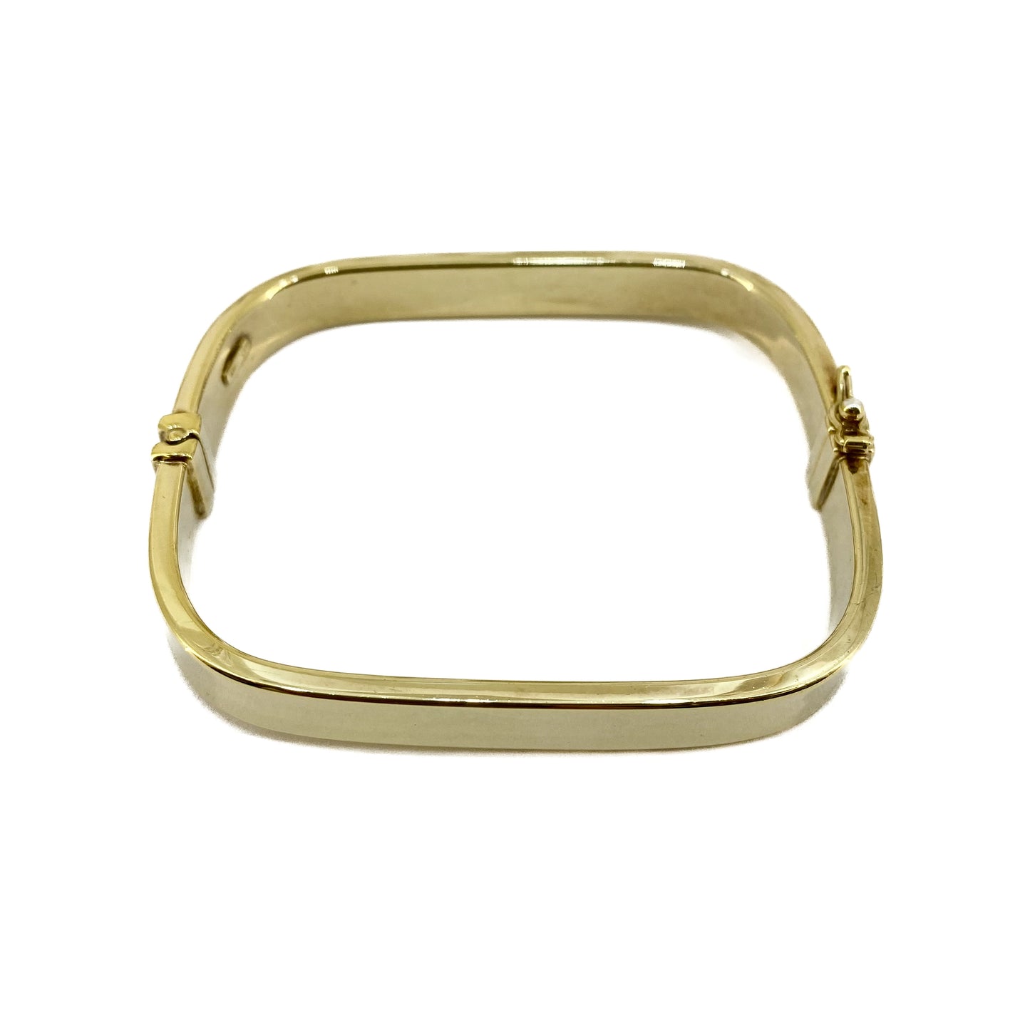 Silver With Gold Plating Rectangular Hinged Bangle Pre Loved