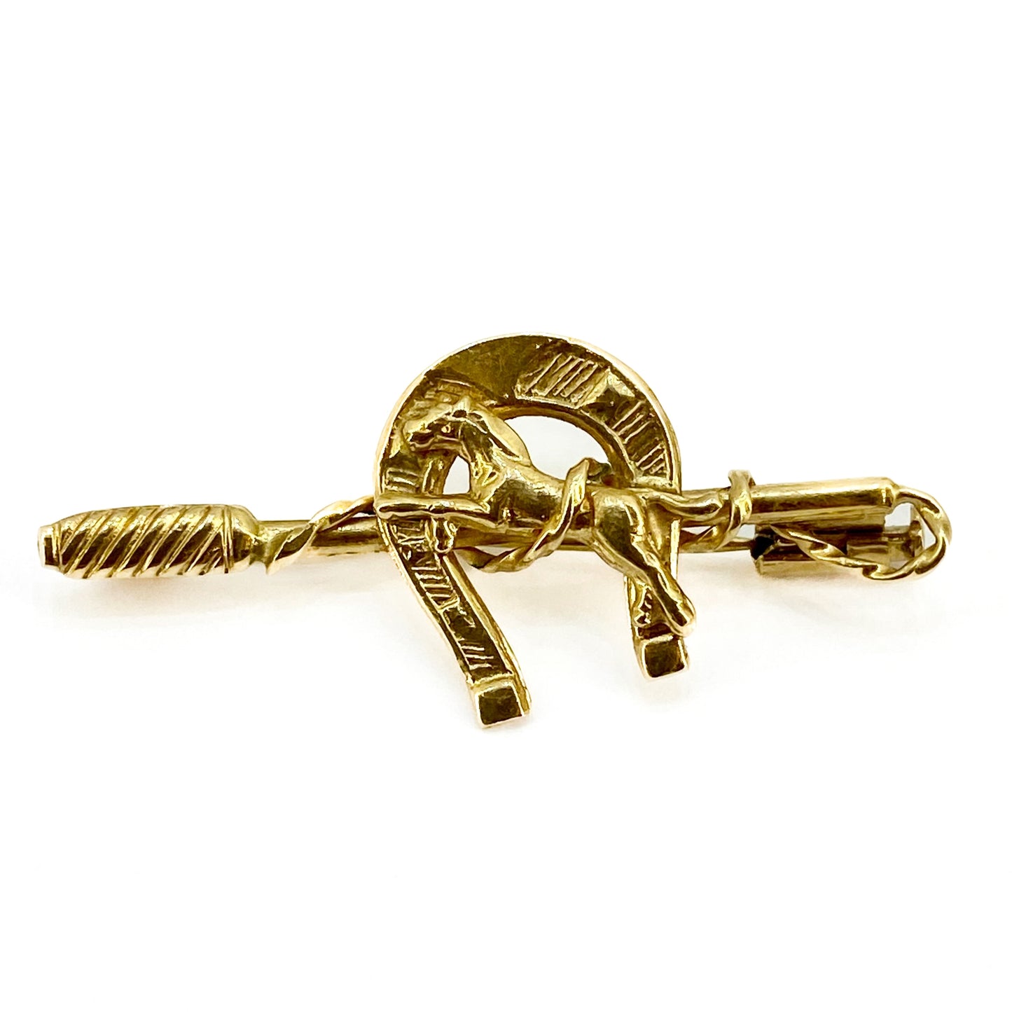 Yellow Gold Horse Riding Brooch Pre Loved