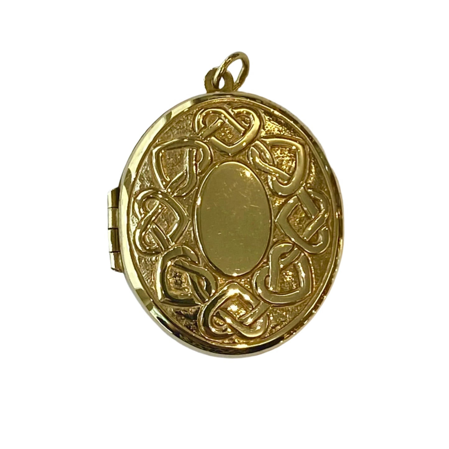 9ct Yellow Gold Patterned Locket Pre Loved Pendant