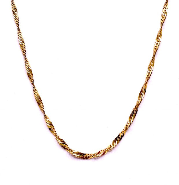 9ct Yellow Gold Twisted Curb Link Chain Necklace Pre Loved