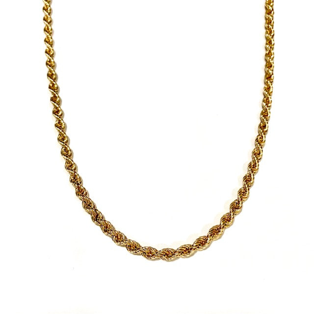 9ct Yellow Gold Solid Rope Link 28" Pre-loved Necklace